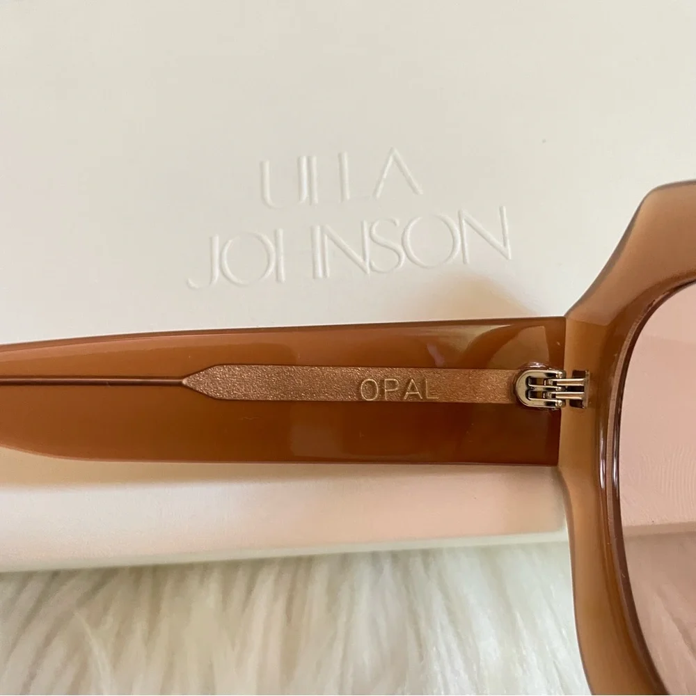 Ulla Johnson Opal Butterfly Sunglasses in Camel Acetate Women’s OS NWT